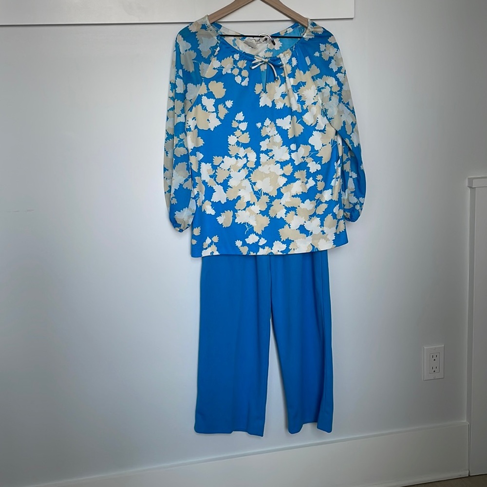 Grandma’s Favorite 1970’s Polyester Pants & Top Vintage Marty Gutmacher Ensemble